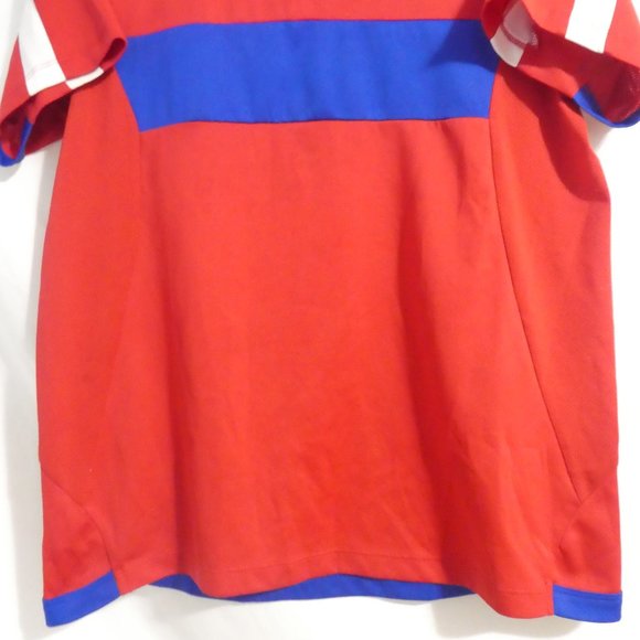 ATHLETIC WORKS | large, 14 | Red Exercise T-Shirt | Mesh Sides | White Stripes - Picture 6 of 13